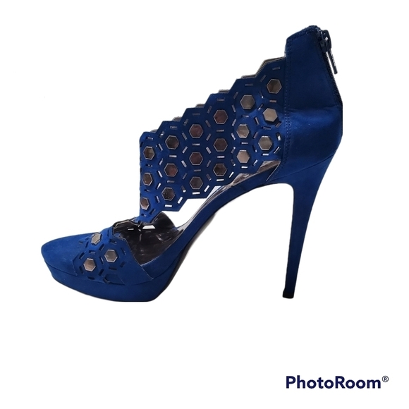 CARLOS SANTANA Saracina Heeled Sandals in Blue Size 7 - Picture 6 of 11